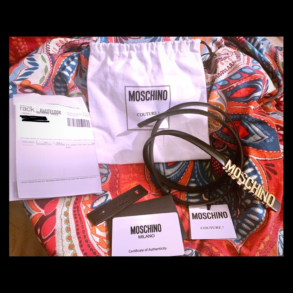 Black and gold MOSCHINO BELT